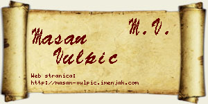Mašan Vulpić vizit kartica